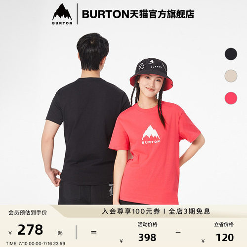 BURTON伯顿春夏户外男女短袖T恤