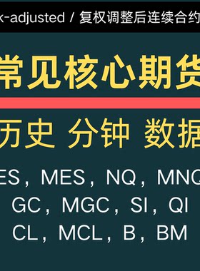 国际 期货 1 分钟 1min 高频 历史数据 量化 回测 NQ 黄金 白银