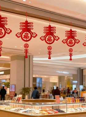 立体春字挂件大号新年2026马年布置灯笼新居福字装饰屋顶室内挂饰