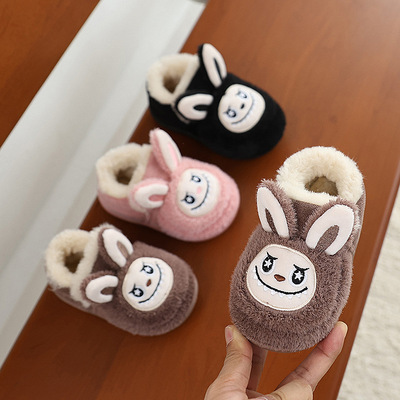 儿童拉布布包跟棉鞋拖鞋毛绒毛拖2025冬季宝宝靴加厚保暖鞋男女童