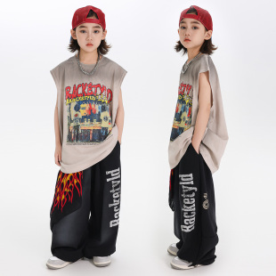 哈尼酷街舞兒童潮服酷帥美式 演出服 男童hiphop街舞童裝 嘻哈風(fēng)套裝