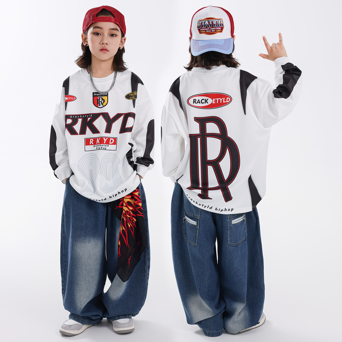 哈尼酷嘻哈童装潮牌街舞儿童潮服男童套装炸街酷帅hiphop街舞童装