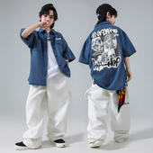 男童街舞潮装 哈尼酷嘻哈童装 潮牌街舞儿童潮服炸街hiphop牛仔套装