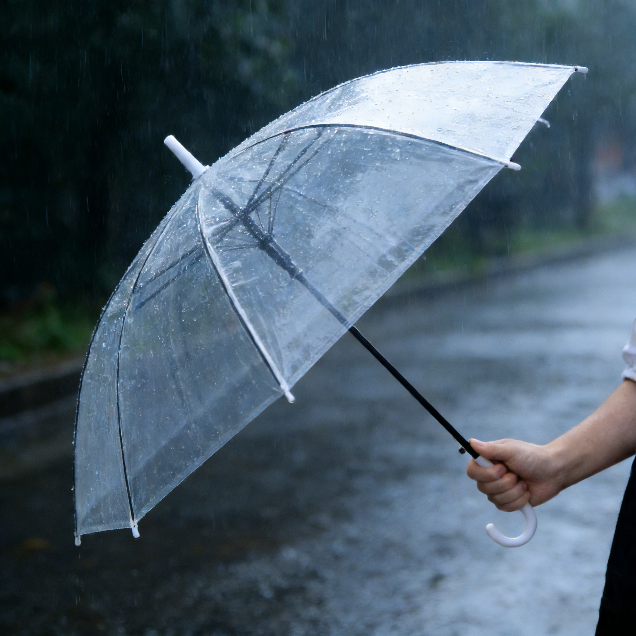 透明雨伞长柄8骨INS风婚礼写真拍照伞磨砂防水防雨日系清新手动伞