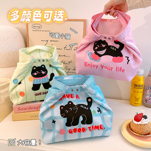 高颜值便当包手提袋大容量保温包饭盒袋上班族小学生带饭大号餐包