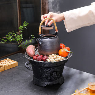 围炉煮茶室内烤茶电陶炉一套家用陶瓷煮茶器煮茶炉玻璃泡茶壶套装