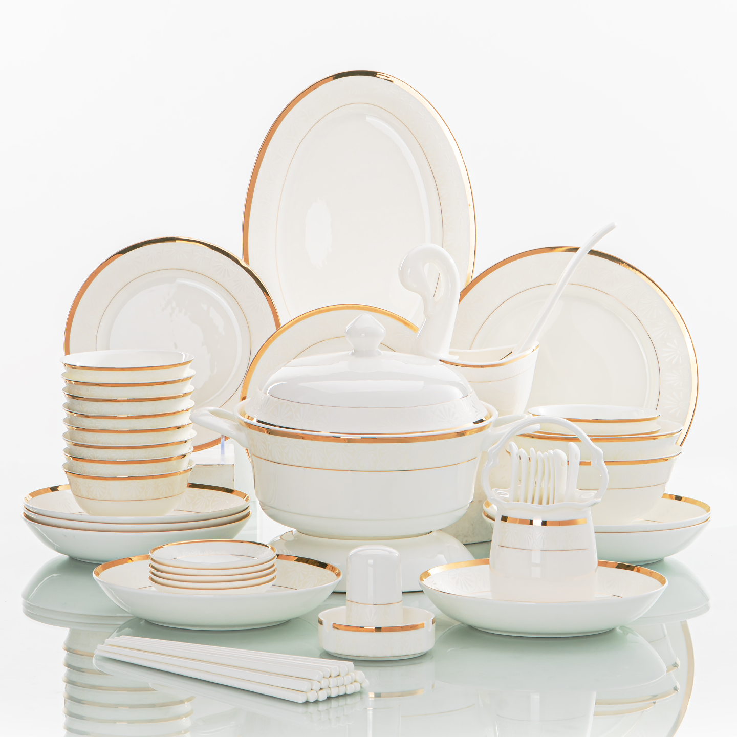 2026新款景德镇陶瓷碗碟套装家用高颜值餐具乔迁新居碗盘组合礼物