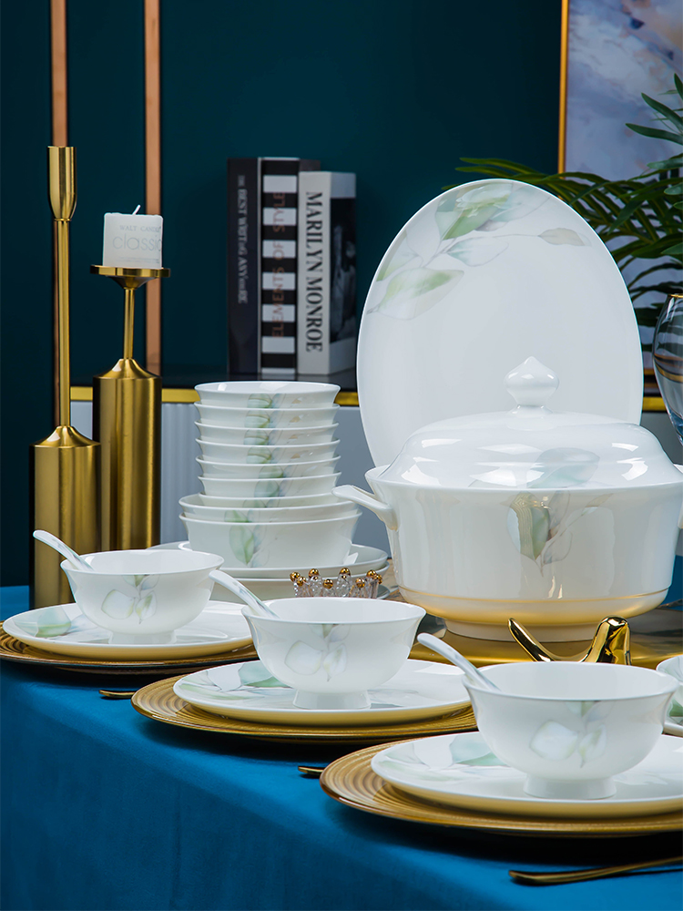 高温食品级碗碟套装家用乔迁2025新款餐具套装景德镇陶瓷器碗盘筷