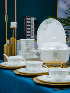 高温食品级碗碟套装家用乔迁2025新款餐具套装景德镇陶瓷器碗盘筷