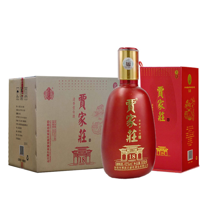 贾家庄山西汾阳清香型白酒纯粮固态发酵45度500高粱18礼盒
