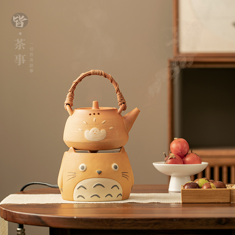 复古煮茶壶家用龙猫碳炉电陶炉