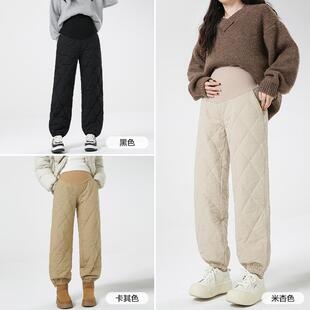 子秋冬款 防风冬装 外穿冬季 孕期保暖托腹束脚裤 加绒加厚棉裤 孕妇裤