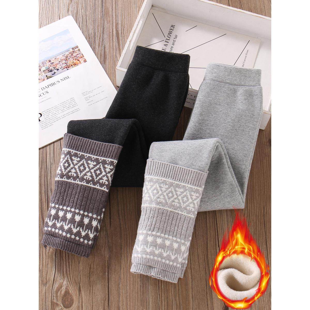 女童打底裤加绒外穿冬季加厚堆堆袜洋气女孩弹力修身儿童保暖裤子