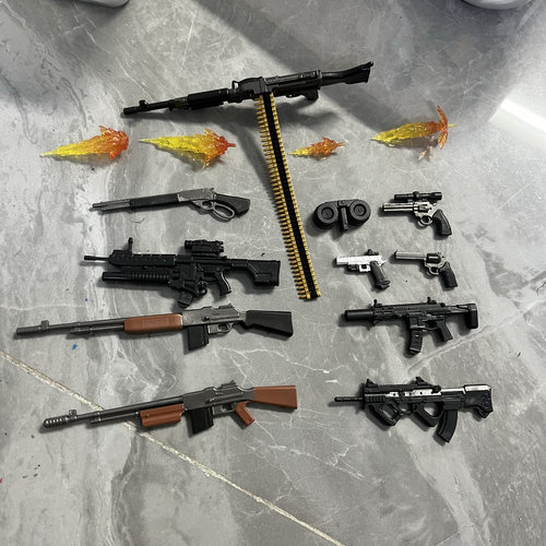 1/12行动力量武器配件枪模型适合6寸人偶兵人搭配特种兵