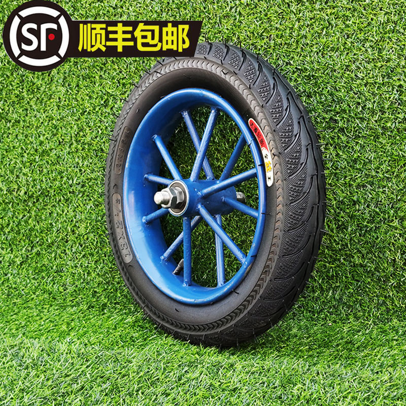 13寸2 1/2小拉车独轮手推车橡胶充气轮胎轱辘脚轮尼龙货仓老虎