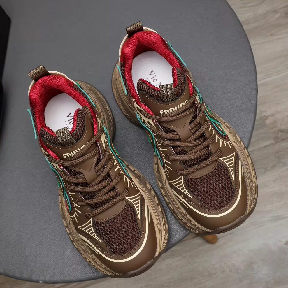 广州鞋老爹鞋男2026春季新款厚底增高时尚休闲鞋透气薄款百搭潮鞋