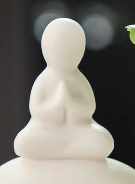 简约无相佛人物小和尚水培花插家居办公室桌面陶瓷花器小摆件禅意