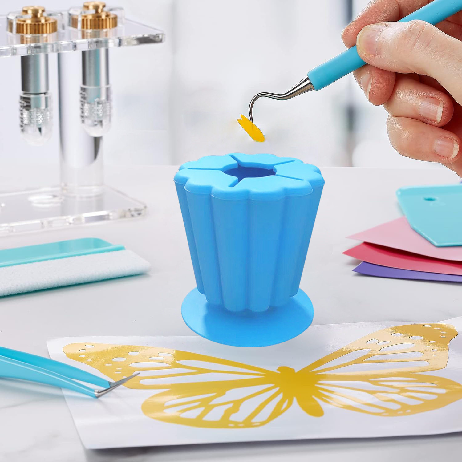 新款上市硅胶废料收集器 吸盘式硅胶纸屑收纳盒桌面废料储存器,文具电教/文化用品/商务用品,笔筒,淘宝优惠券,粉丝福利购,淘宝优惠卷