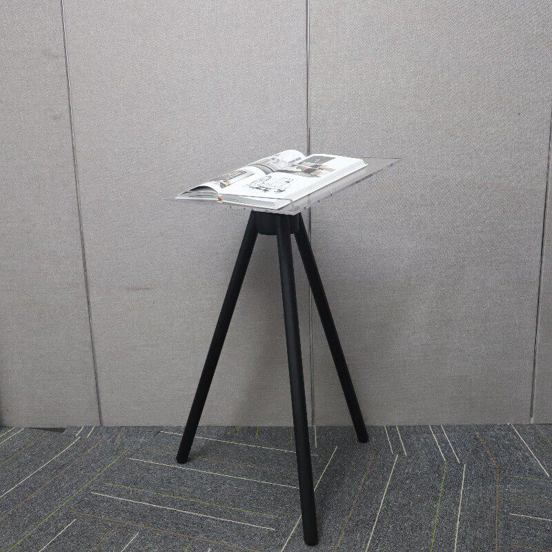 欧式轻奢杂志画册展示架金属亚克力落地三角书籍展示托架书房摆件