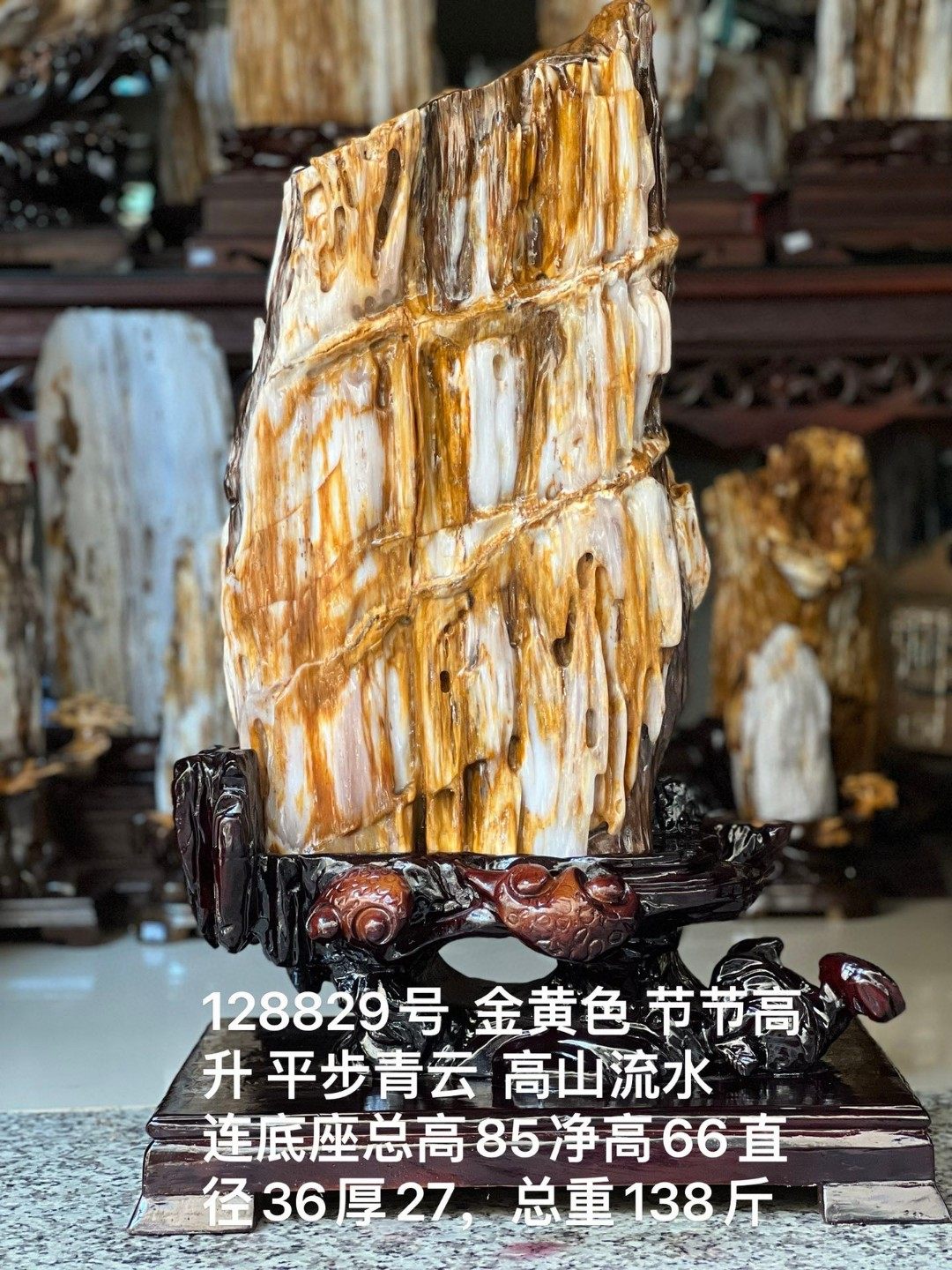 树化玉硅化木摆件冰种木化石128829客厅木化玉缅甸树化石客厅奇石