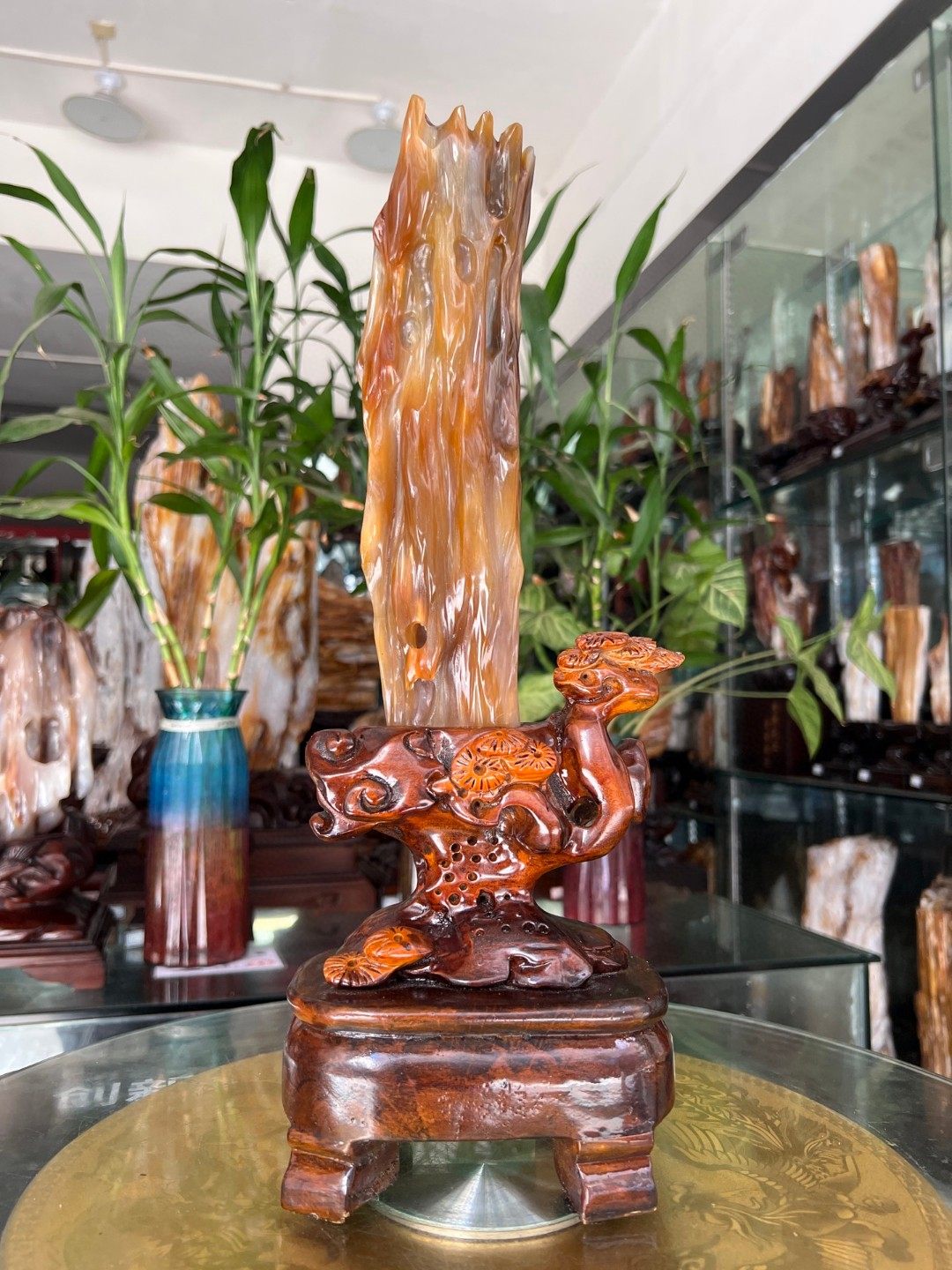 树化玉硅化木摆件冰种木化石400137客厅木化玉缅甸树化石客厅奇石