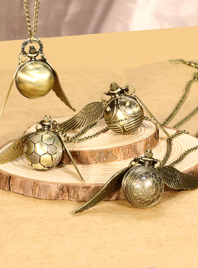 男女合金飞贼项链怀表时针可转动