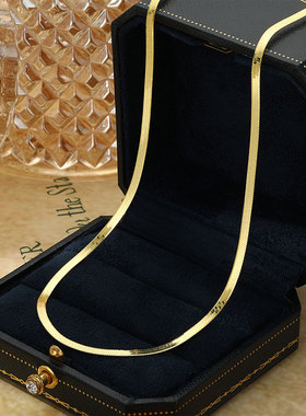 s925扁形蛇骨链男女通用闪耀光泽