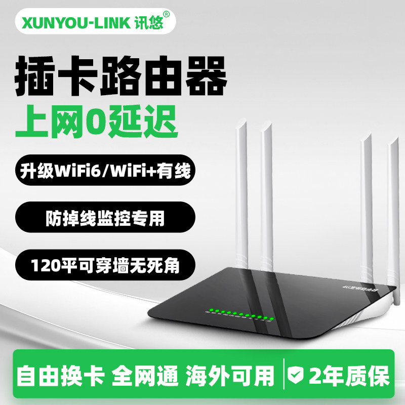 【国内国际通用】讯悠4g插卡路由器全网通随身无线wifi插sim卡移动联通电信广电免宽带纯流量cpe中国港澳台