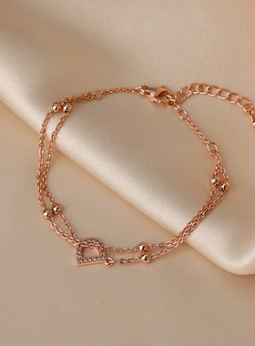 恋约女D家玫瑰金手链小众设计感