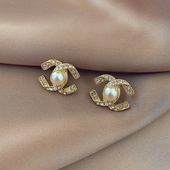 2024新款 爆款 双c耳环女气质无耳洞耳夹小香风耳钉高级感小众耳饰