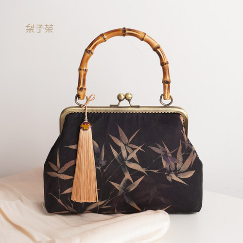 复古中国风竹节手提包