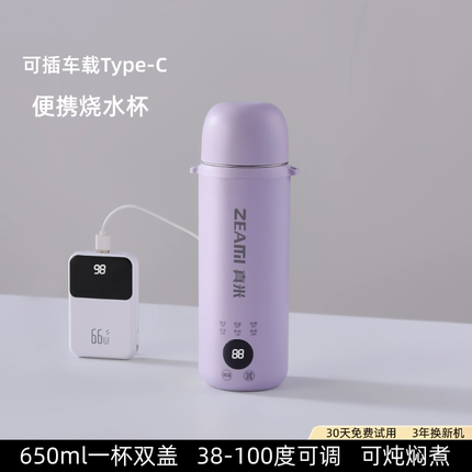 德国真米便携烧水杯小型迷你烧水壶出差旅行车载加热保温电热水杯