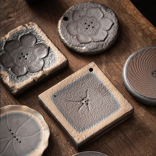 采购产品粗陶手工锅与干泡盘，小茶几，茶壶架，锅垫，覆古老岩泥