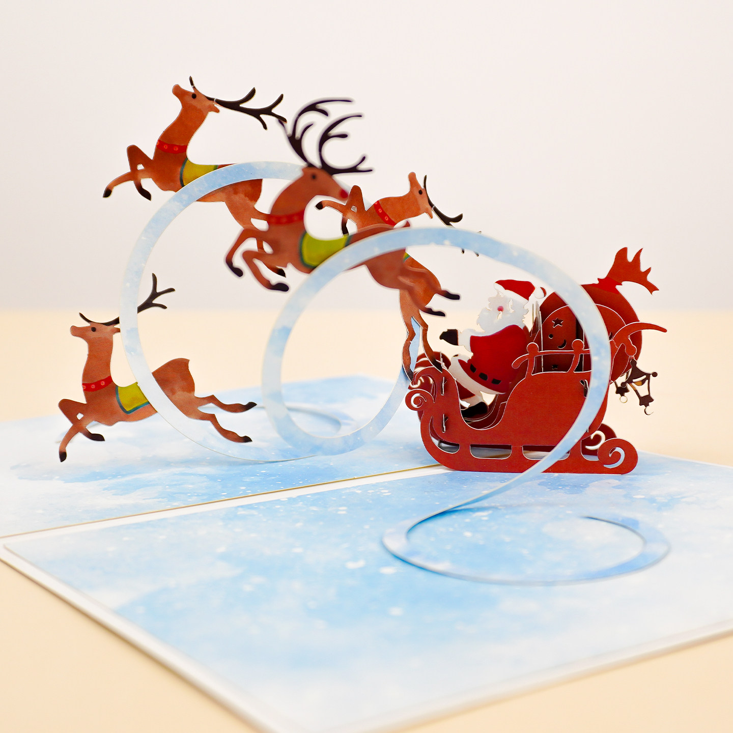 圣诞节贺卡定制创意3D立体圣诞老人驯鹿卡片节日祝福手写信封礼物