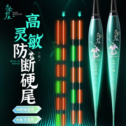 高端咬钩变色电子漂日夜两用水无影夜光漂超细硬尾夜钓高灵敏浮漂