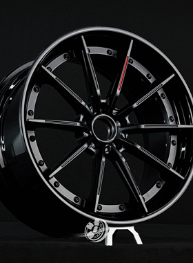 OLIM-1双片锻造轮毂哑黑套红色中片亮黑轮辋适配奔驰CLS E级 S级