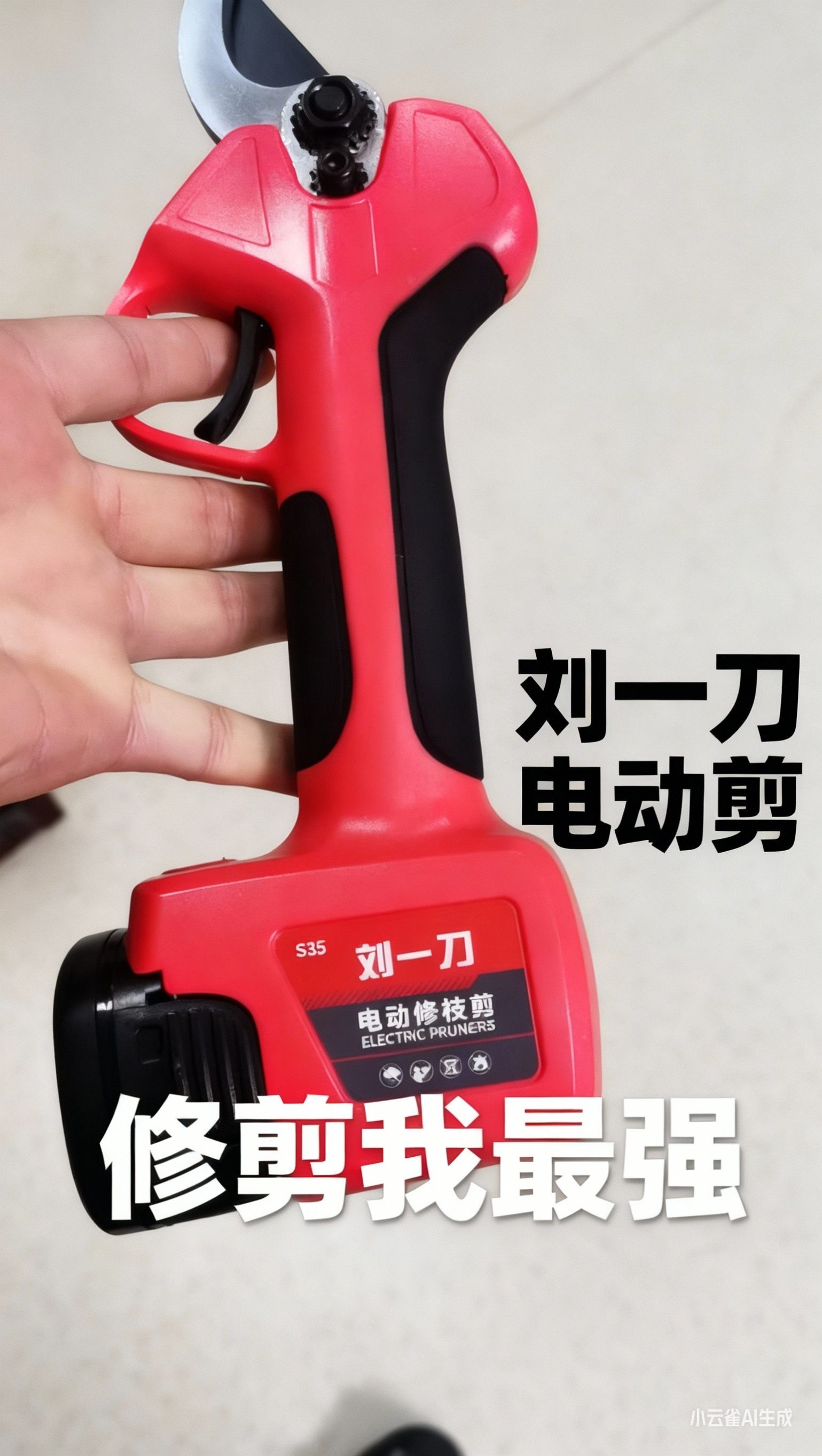 电动修枝剪果树修枝剪刀果树修枝剪刀刘一刀35开口大电池品质保证,居家日用,园艺刀剪,淘宝优惠券,粉丝福利购,淘宝优惠卷