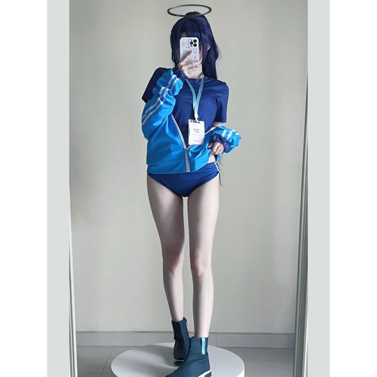 蔚蓝档案早濑优香cos服拼接运动外套校园学生体操服上衣短裤套装