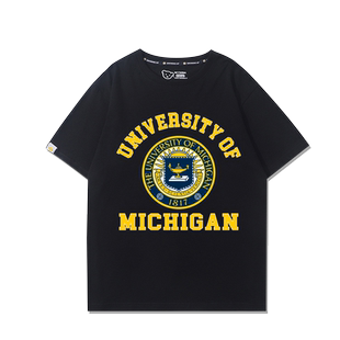 UMich美国密歇根大学留学生校密大Michigan安娜堡纯棉短袖t恤衣服