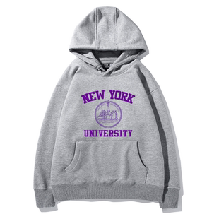 美国纽约大学卫衣纪念品纽大NYU周边校服连帽套头秋冬加厚薄款