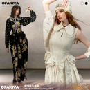 丝绒连衣裙女花卉印花花苞裙披肩套装 新中式 花舌秘境 OfAkiva