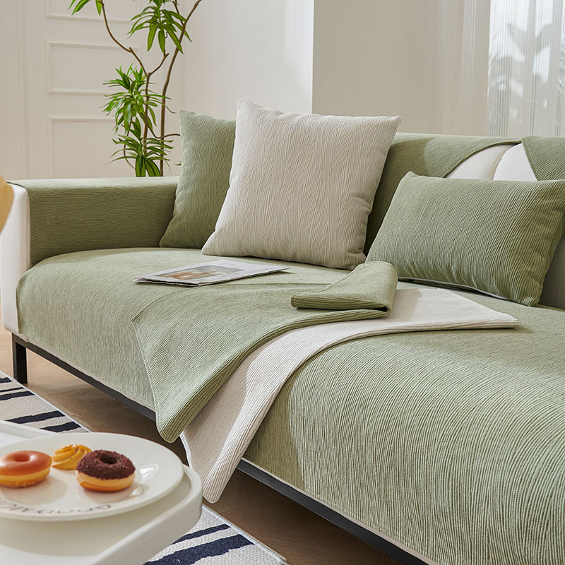 简约款纯色雪尼尔沙发垫