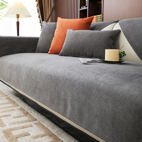 四季通用雪尼尔棉麻防滑沙发垫