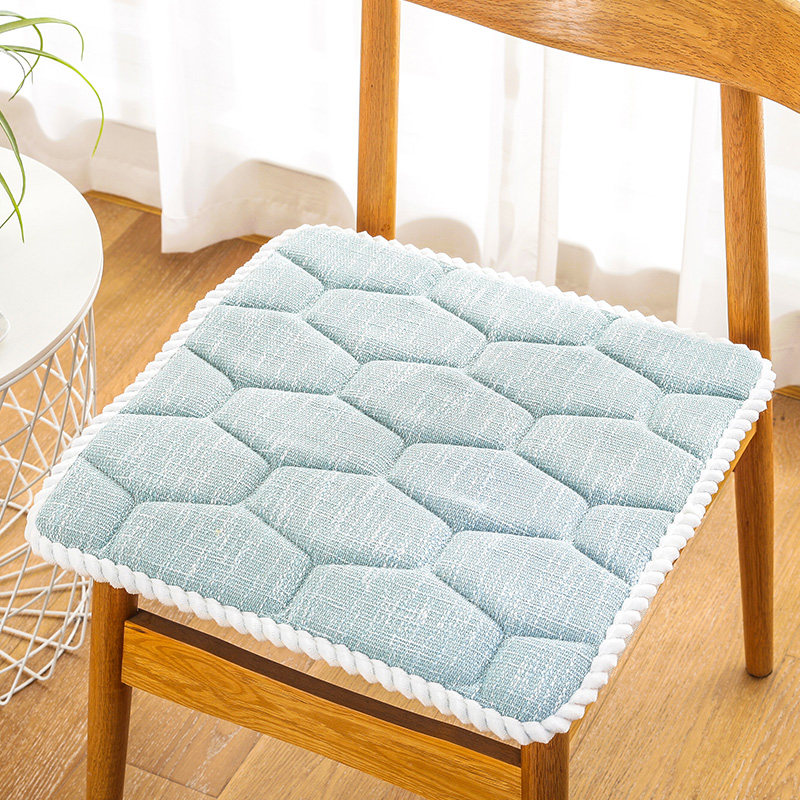 棉麻海绵坐垫办公室久坐椅子垫防滑四季通用学生教室凳子屁股座垫