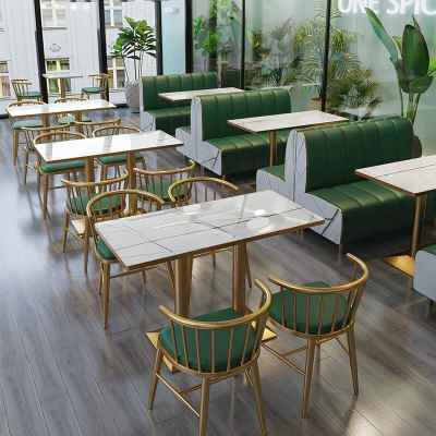 新款餐厅卡座沙发餐饮店公主椅铁艺汉堡火锅店奶茶甜品店饭店桌椅