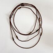 长款 咖色尖晶石串珠水晶项链女choker颈链高级感时尚 叠戴挂脖配饰