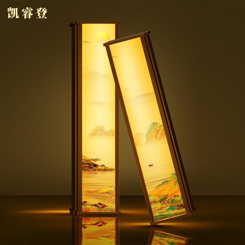铝材户外防水壁灯千里江山图庭院灯新中式别墅门柱灯室外走廊灯