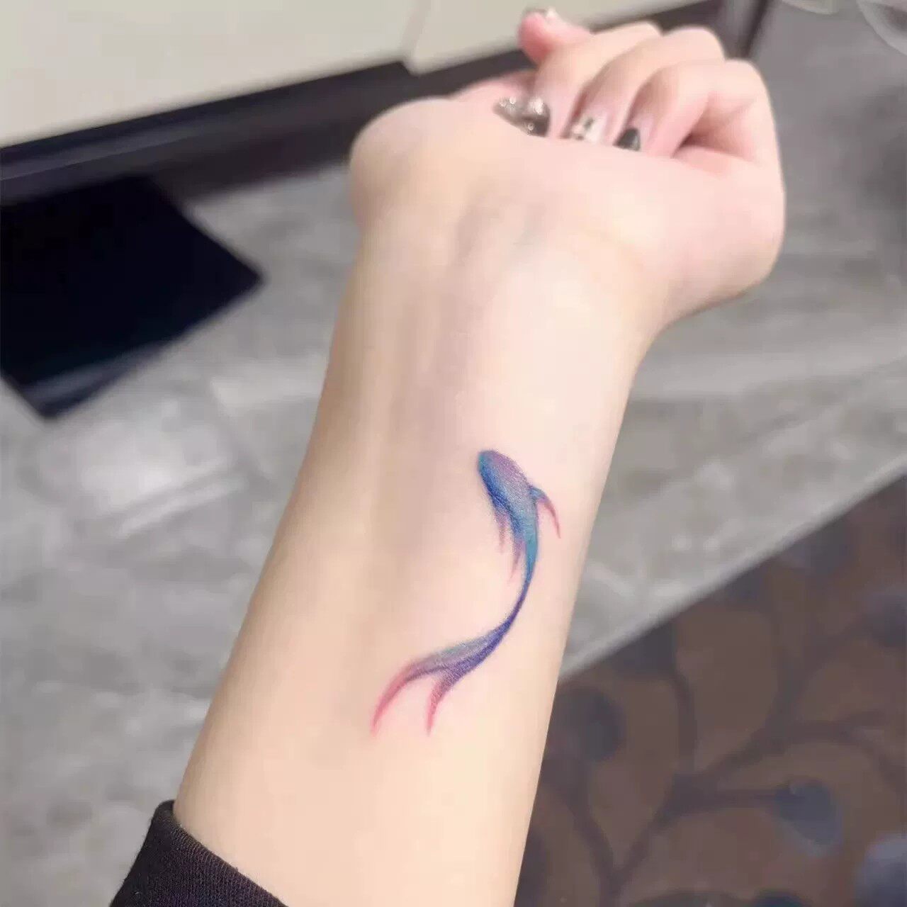 锦鲤纹身贴防水可洗男女