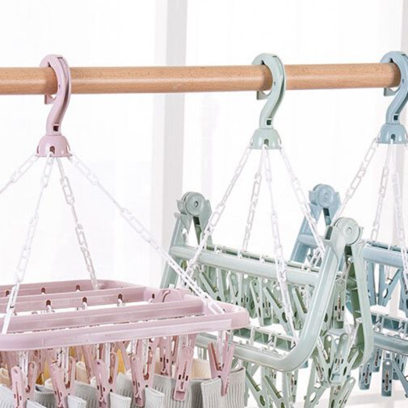 晾衣架多夹子家用晒袜子神器学生宿舍用夹挂衣服架