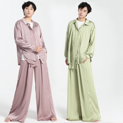 现代舞宽松长袖飘逸衬衣男士衬衫